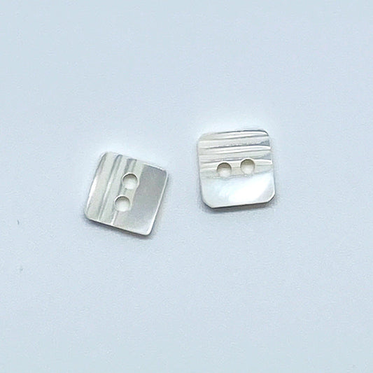 11.5mm Square Two-Hole Natural Conch Shell Buttons 12pcs