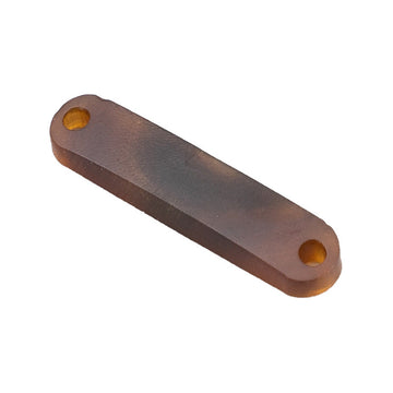 20mm coffee oval horn button, 2 holes, brown with amber openings (10pcs)