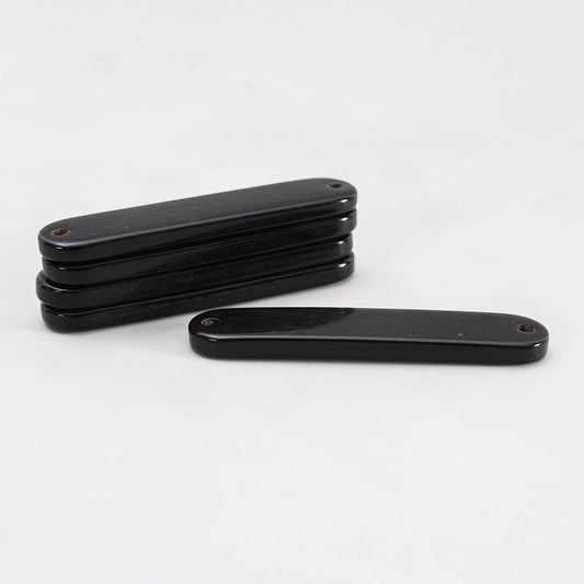 45mm Black Oval 2 Hole Horn Button 4pcs