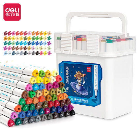 DELI HM903 12/24/36/48/60 Colors Alcohol Based Art Markers Dual Tip