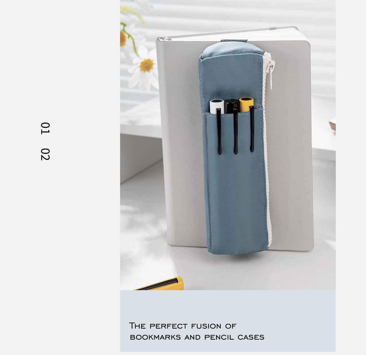 HONGDIAN Pencil Case for Notebook with Adjustable Elastic Band