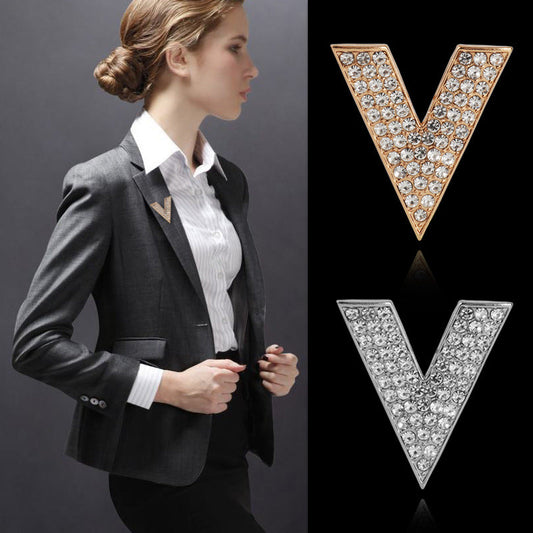 Korean V-Shaped Brooch for Women Corsage Collar Pin 5pcs