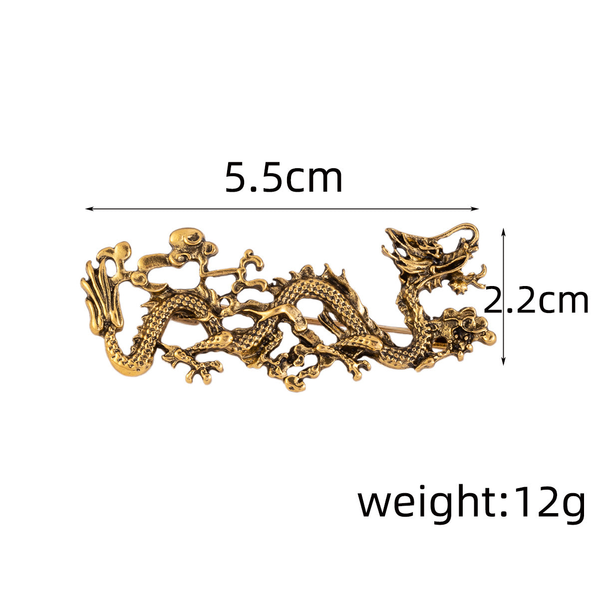 Dragon totem brooch size 5.5 cm x 2.2 cm; weight 12 g