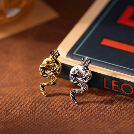 Mini Vintage Little Snake Brooch Men's Personality Pin 4pcs