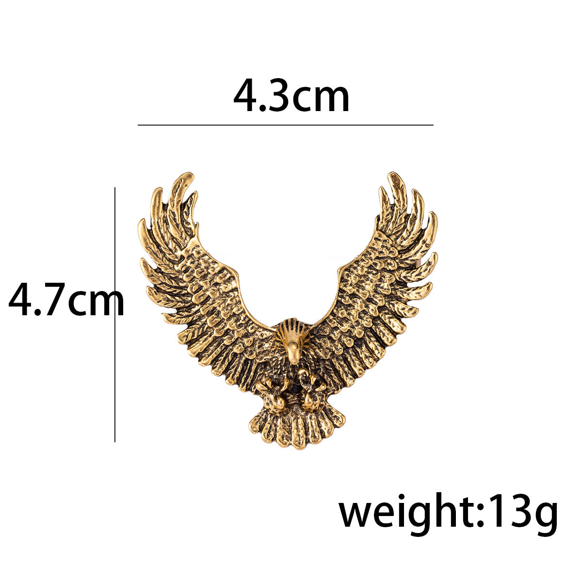 Eagle badge brooch size 4.3cm x 4.7cm; weight 13g