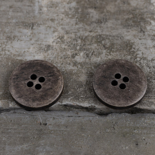 15/18/20mm Round 4 Hole Vintage Aged Brown Cow Bone Buttons for Denim Jackets 10PCS