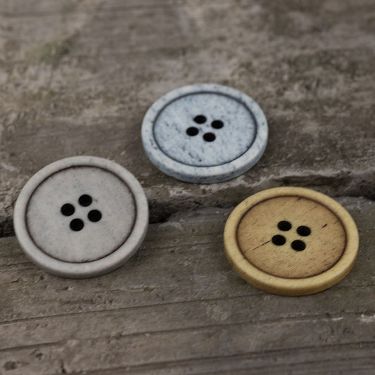 15-25mm Sky Blue Yellow Dark Gray Round 4 Hole Vintage Cow Bone Buttons 10pcs