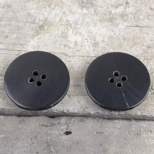 15/20/25mm Vintage Black Convex Laser Engraved Horn Buttons 12pcs