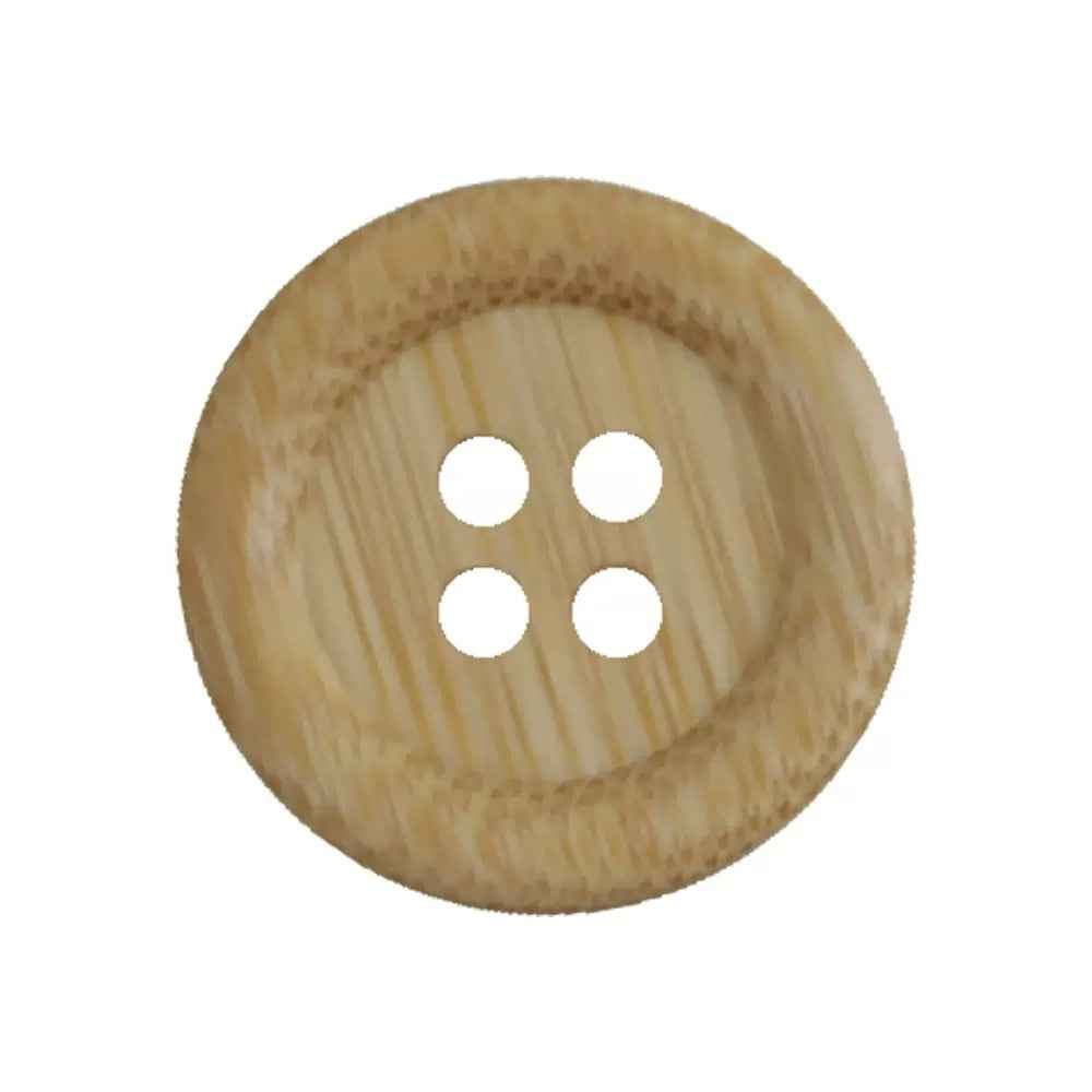 Natural bamboo button, round with four holes, children’s craft button
