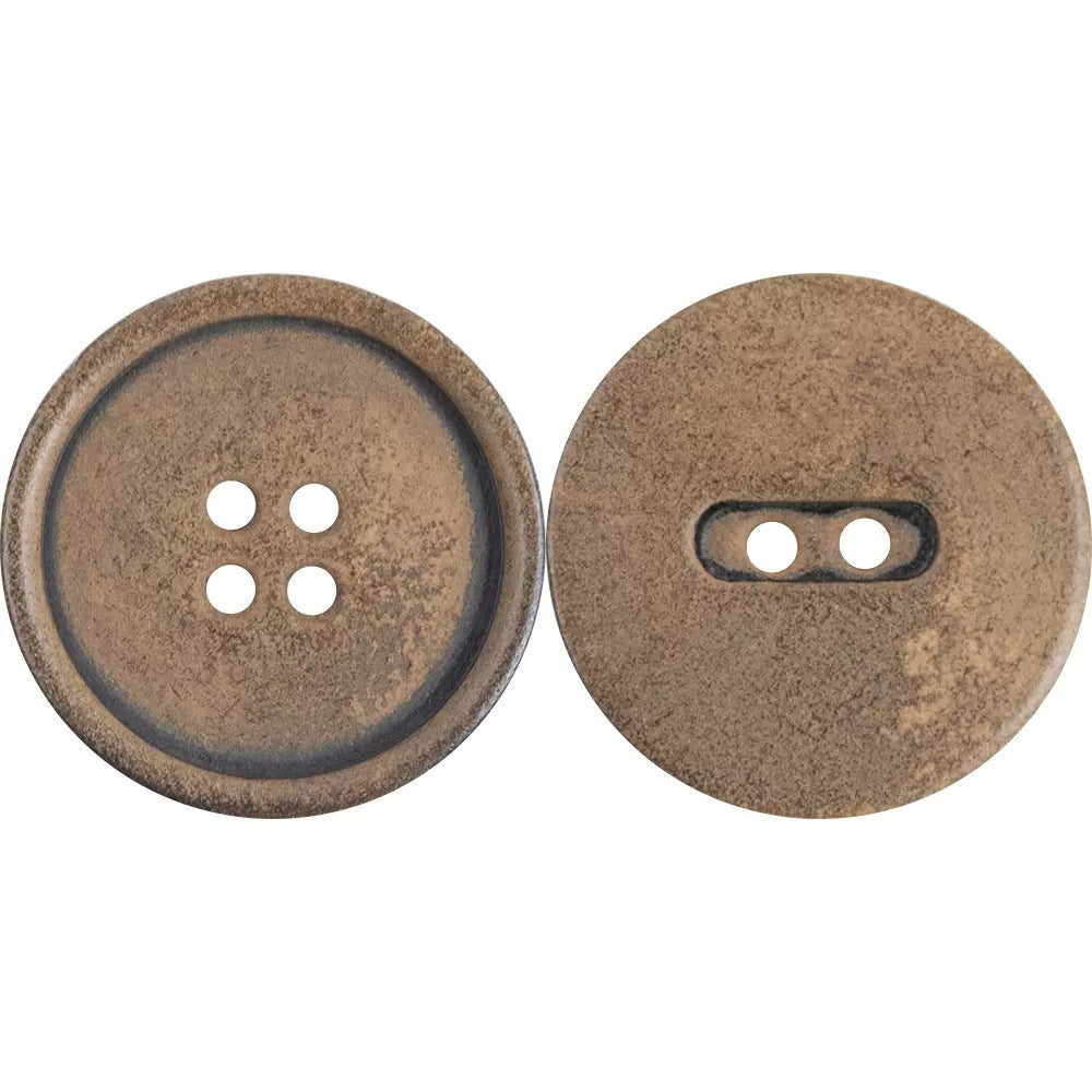 Flat horn-style buttons: dark brown with 4-hole and 2-hole designs