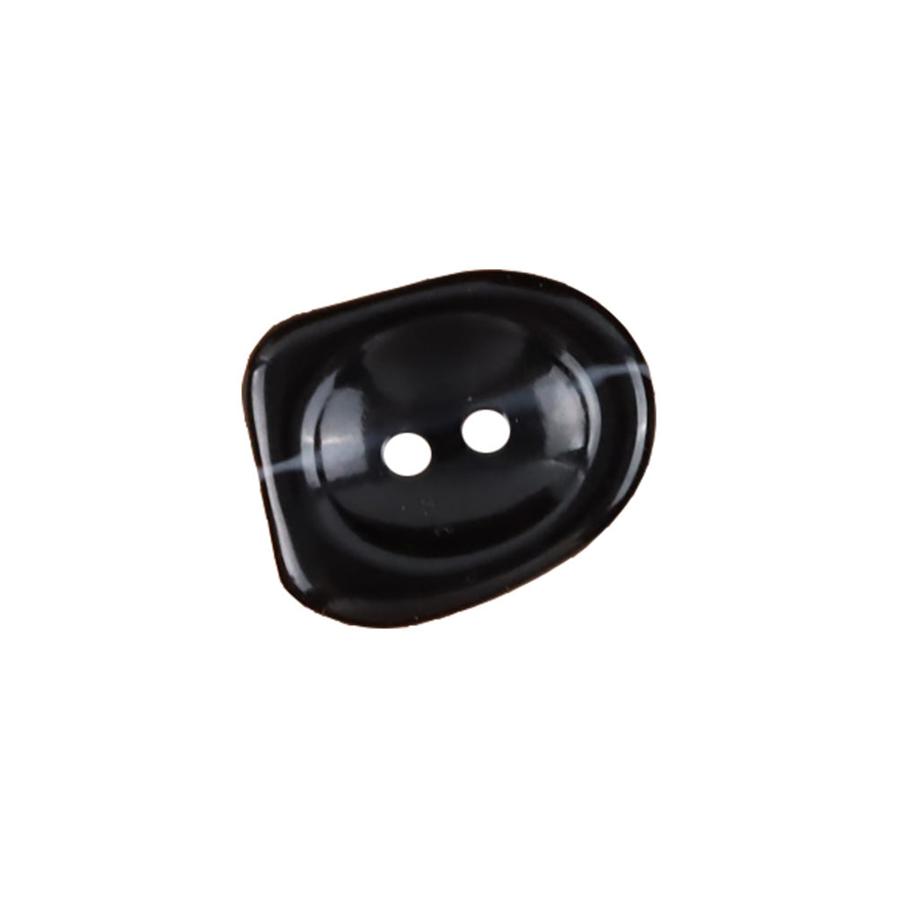 25mm nail-shaped black 2-hole resin buttons, close-up