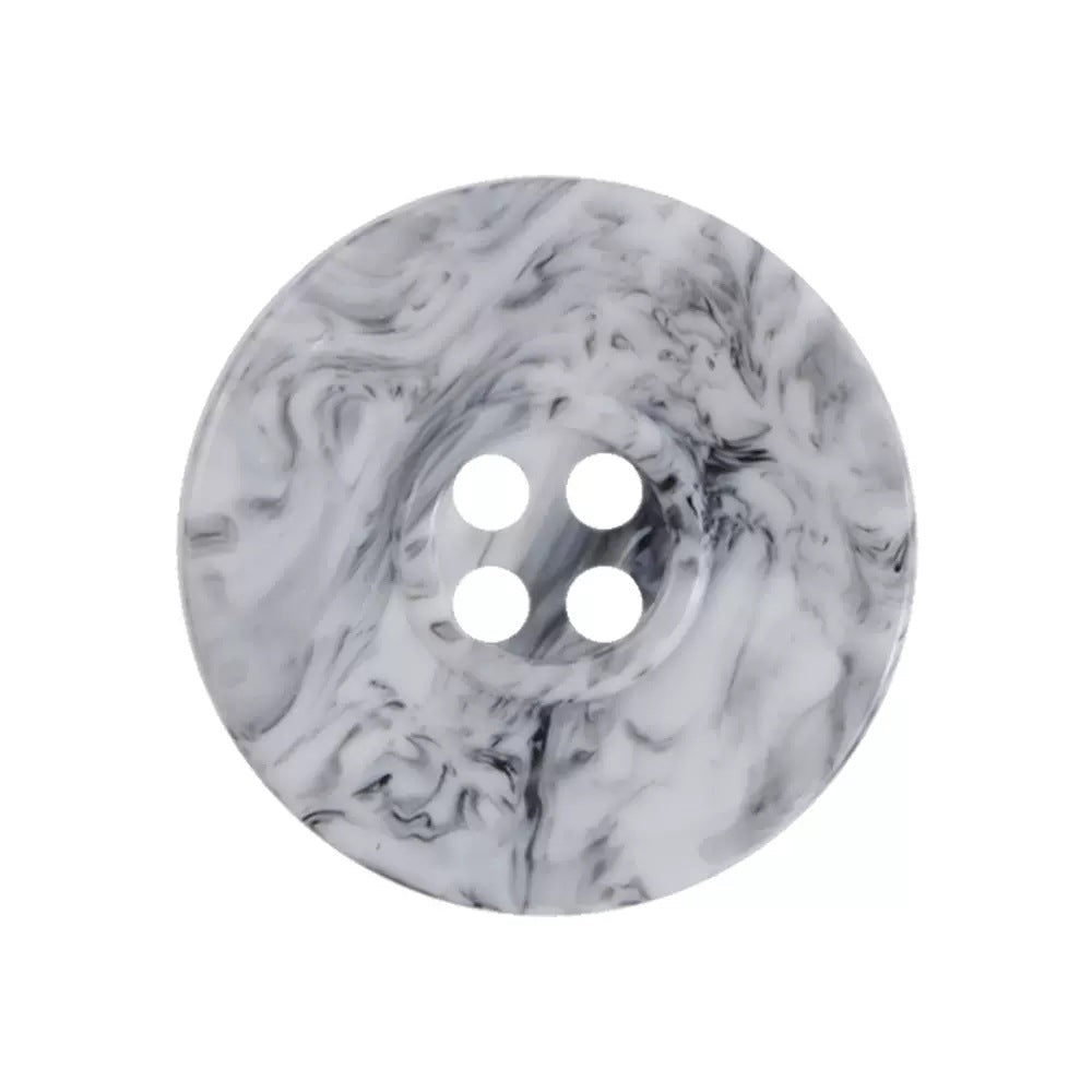 15–30mm resin buttons, ink white and gray faux marble pattern, 4 holes