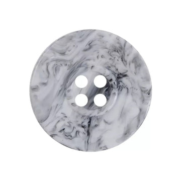 15–30mm resin buttons, ink white and gray faux marble pattern, 4 holes