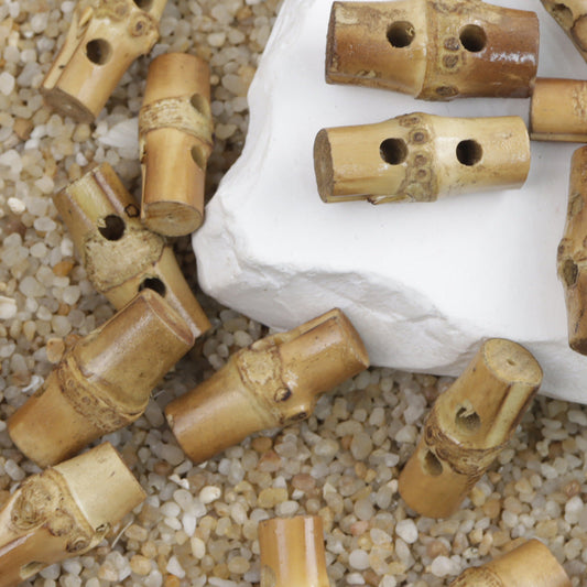 20/25/30mm Vintage Chinese Style Two Hole Natural Bamboo Knot Toggle Buttons 20pcs