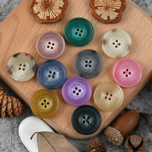 15-25mm Round 4 Hole Colorful Patterned Urea Buttons for Casual Suits Vests