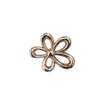 Shiny gold flower metal button with shank, 18/23mm
