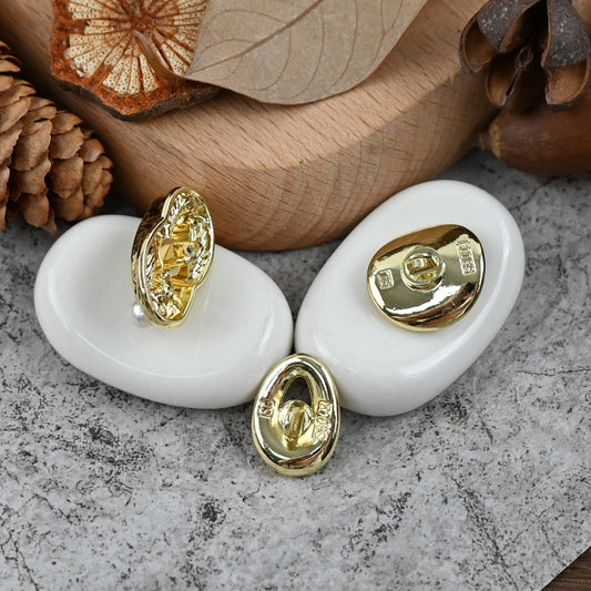 18/23mm Pearl Metal Buttons with Shanks for Sweater Jacket Decoration 10pcs