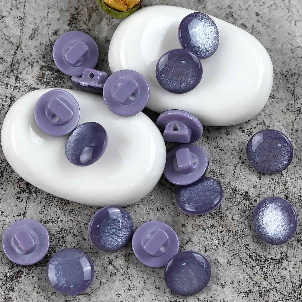 Glitzer-Perlmutt-Mushroom-Shankknöpfe in Flieder- und Violetttönen mit Stiel