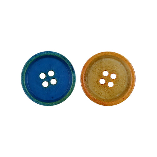 15 - 25mm Round 4 Hole Vintage Chinese Style Cow Bone Buttons 10PCS