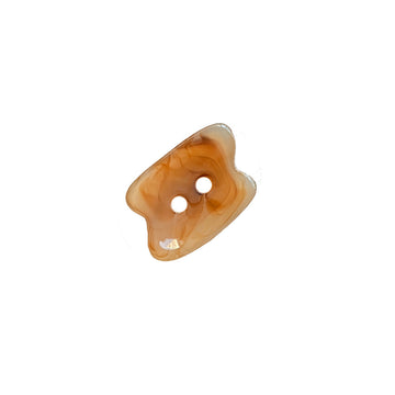 Braune unregelmäßige 2-Loch Resin-Button, 32x21 mm