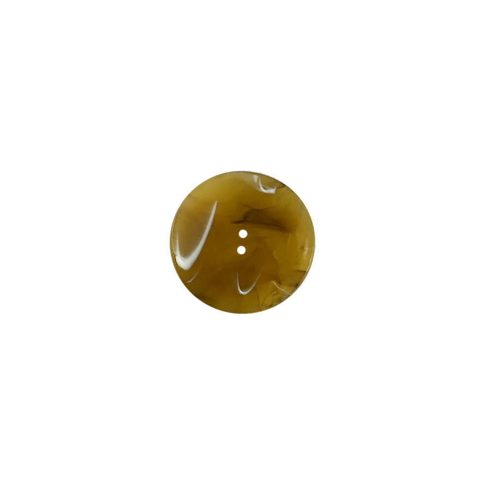Large resin buttons, 34mm, yellow–dark green gradient, curved top, 2-hole