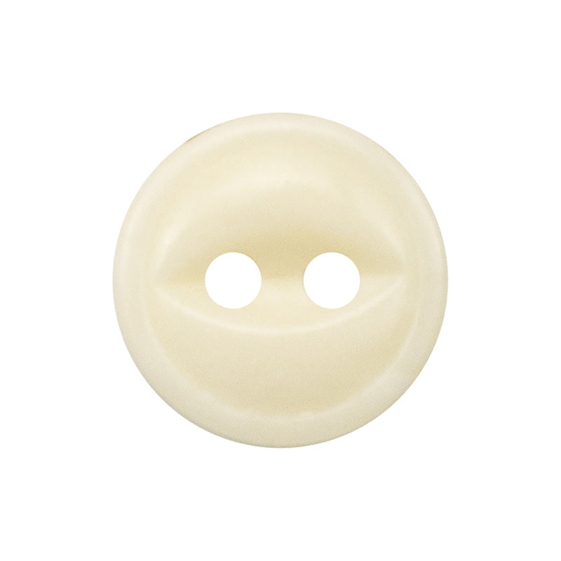11.5mm ivory cow bone button with two holes, smooth round front