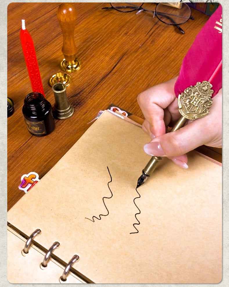 Harry Potter Feather Metal Dip Pen Set