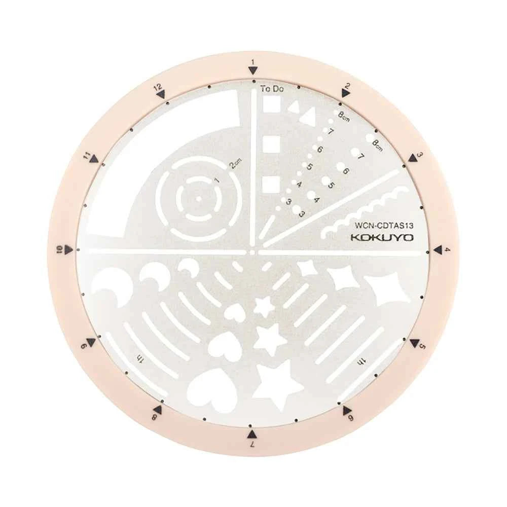 Kokuyo Circular Rotating Template Ruler 100mm Circle Stencil