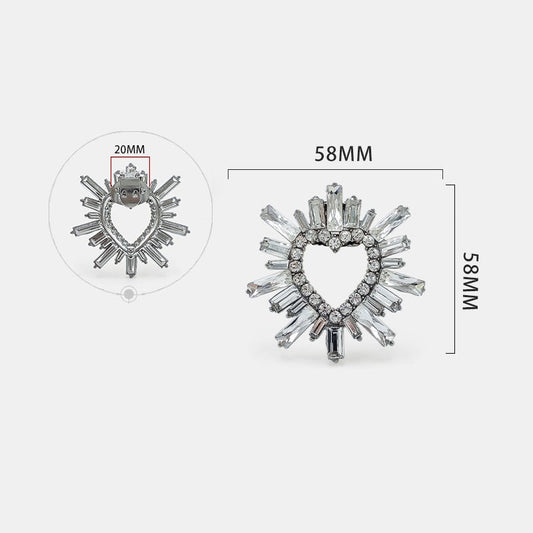 Rhinestone Heart Shoe Buckles for High Heels Detachable,4-Pack