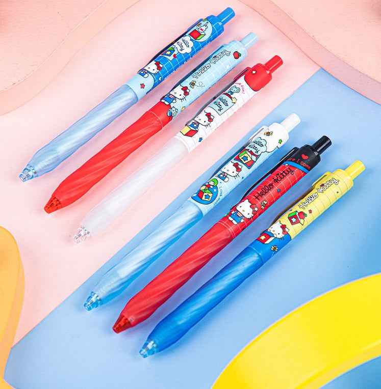 Sanrio Hello Kitty Retractable Gel Pens 0.5mm Black Set of 6