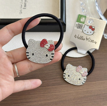 Lot de 2 élastiques à cheveux Hello Kitty Sanrio ornés de strass