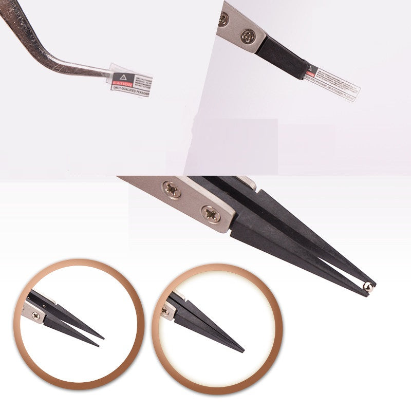 HobbyMio ESD Tweezers Set of 3 – Wide Narrow Curved Tip Gundam Model Tool