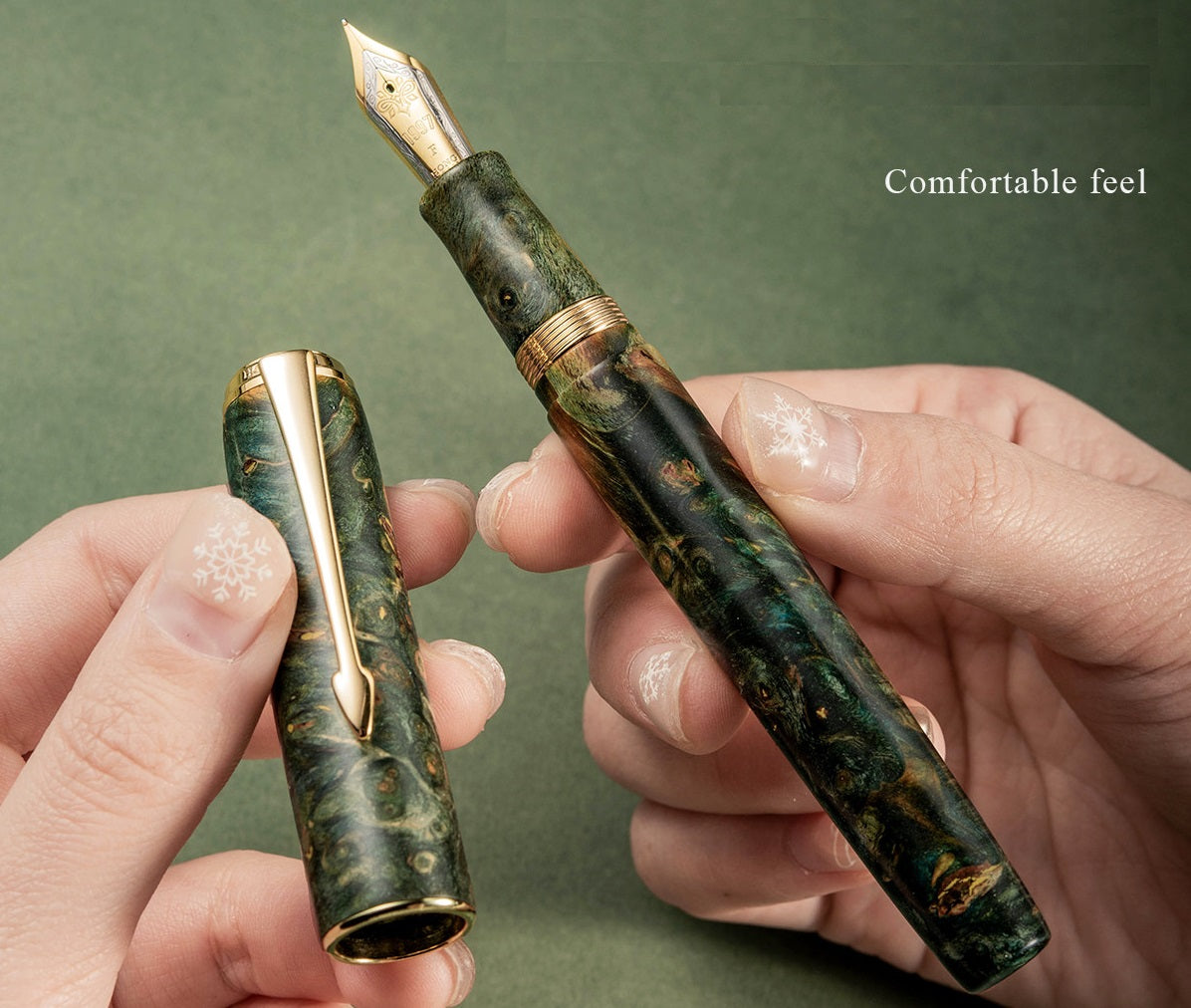 Hongdian A7 Fountain Pen – Stabilized Wood Body
