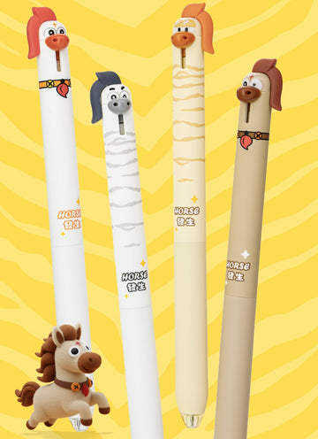 Horse Retractable Gel Pens 0.5mm Black Ink 12 Pack – Year of Horse