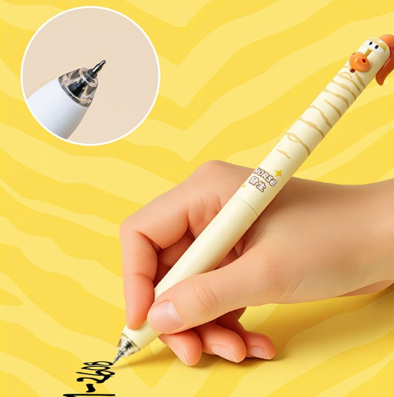 Horse Retractable Gel Pens 0.5mm Black Ink 12 Pack – Year of Horse