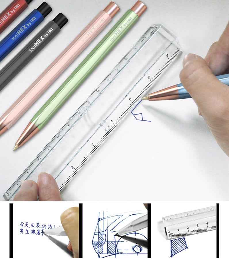 IWI toolHEX Aluminum Click Pen – 0.5mm Hexagonal Barrel with Scales