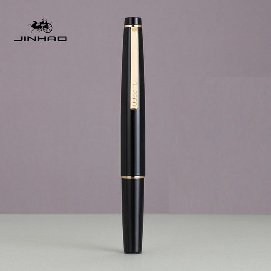 Jinhao 59 Mini fyldepen — Kompakt 118 mm sort barrel, guldfarvet clips, konverter inkluderet