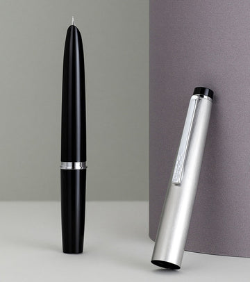 JINHAO 59 Fountain Pen | Vintage Pocket Pen for Business & Daily Writing | 118mm Silver