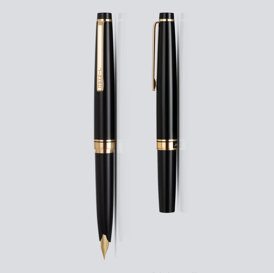 JINHAO 59 Fountain Pen | Vintage Pocket Pen for Business & Daily Writing | 118mm Black