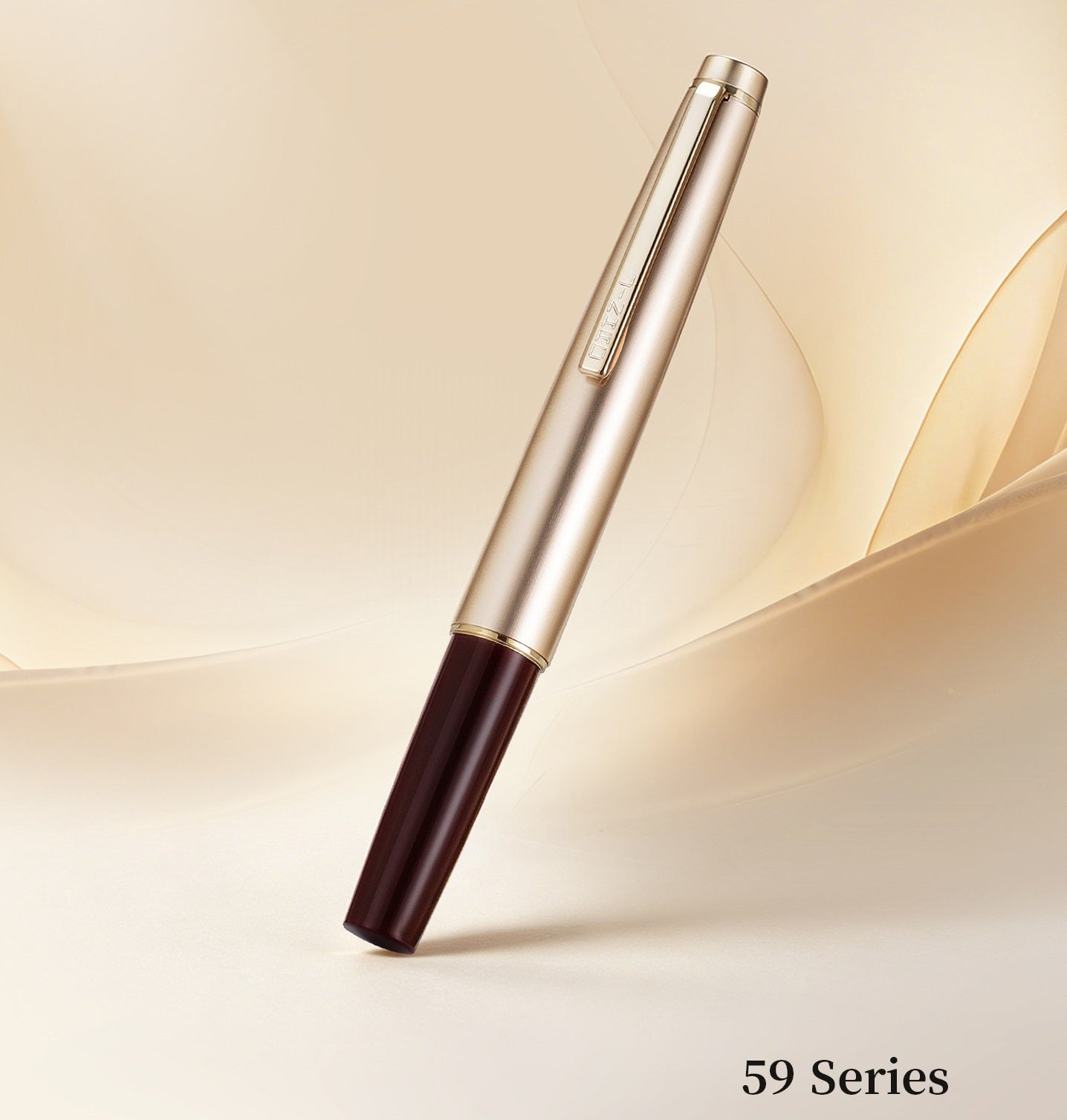 JINHAO 59 Fountain Pen | Vintage Pocket Pen for Business & Daily Writing | 118mm Gold Wine