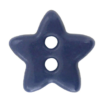 Dark blue five-point star ceramic button, two holes