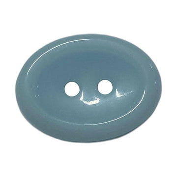 Ceramic oval button, 2-hole, blue macaroon color