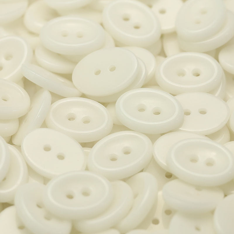 Ceramic round button, 2-hole, off-white macaroon color