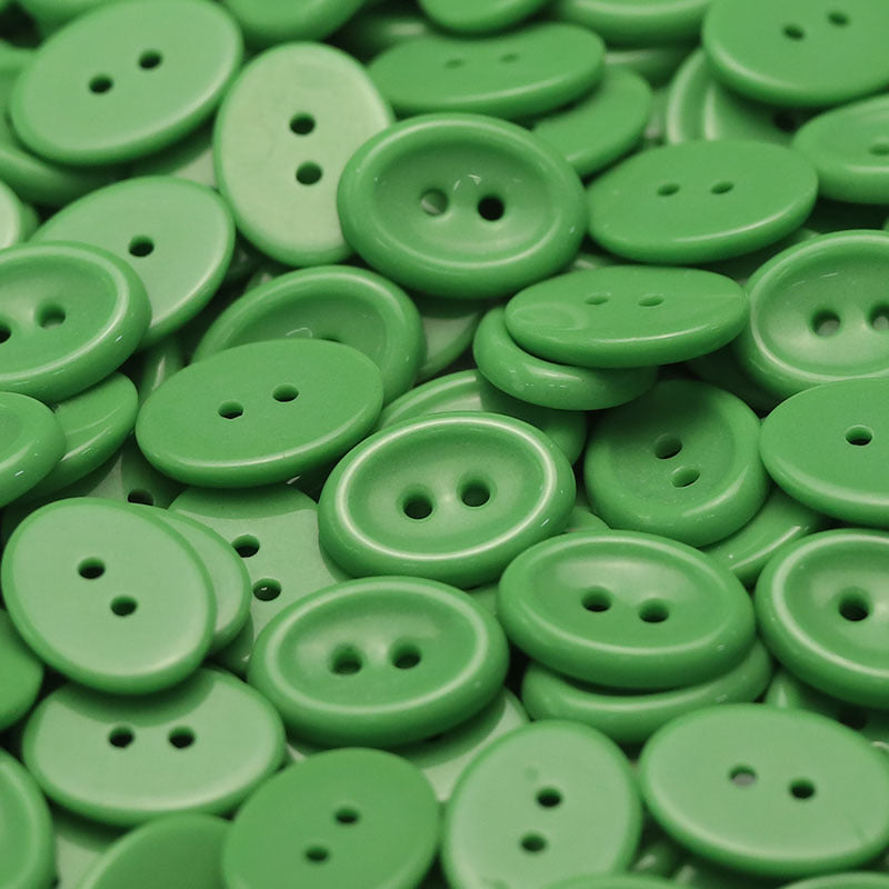 Ceramic round button, 2-hole, green macaroon color