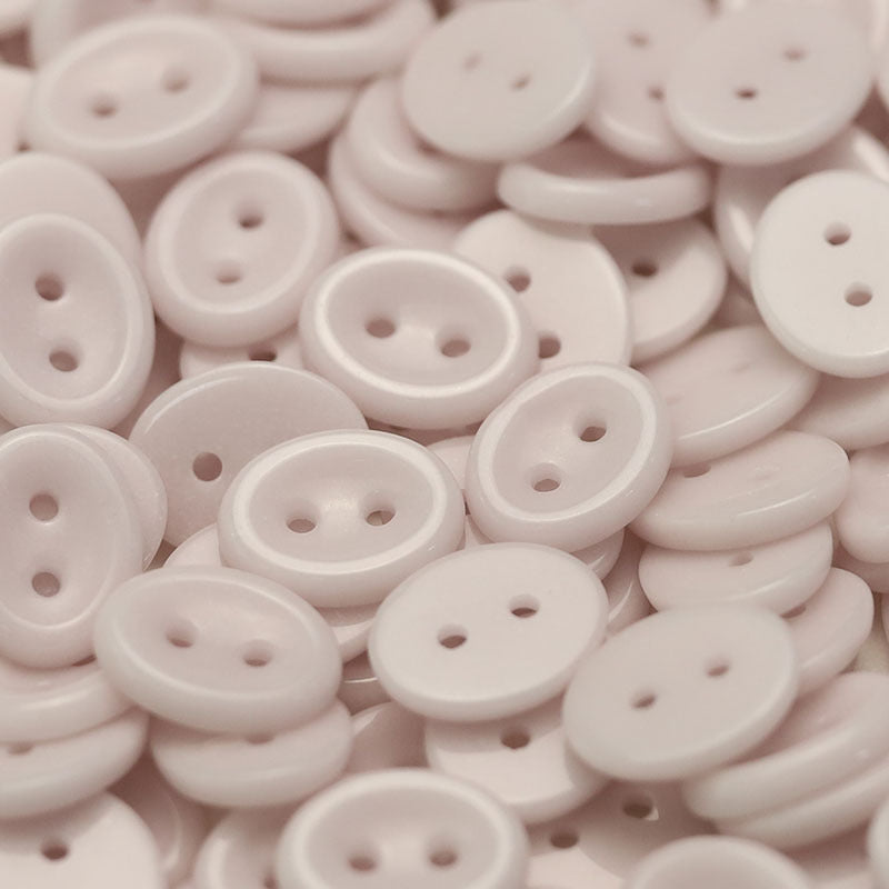 Ceramic round button, 2-hole, pale pink macaroon color