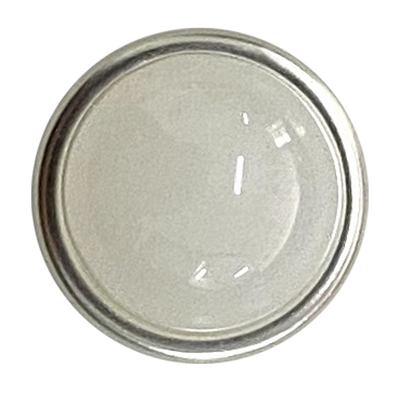 10mm silver base jelly alloy button, smooth gray front and metallic rim
