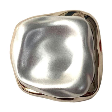 Square textured metal button, Gold White finish, 18–25 mm