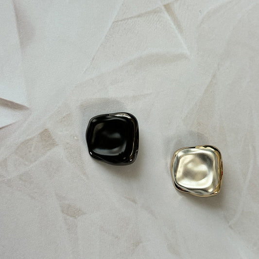 18-25mm Square Textured Metal Buttons Gold White Gun Black 10pcs