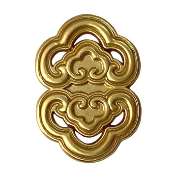 Gold Chinese cloud & ruyi metal button with ornate cutout pattern