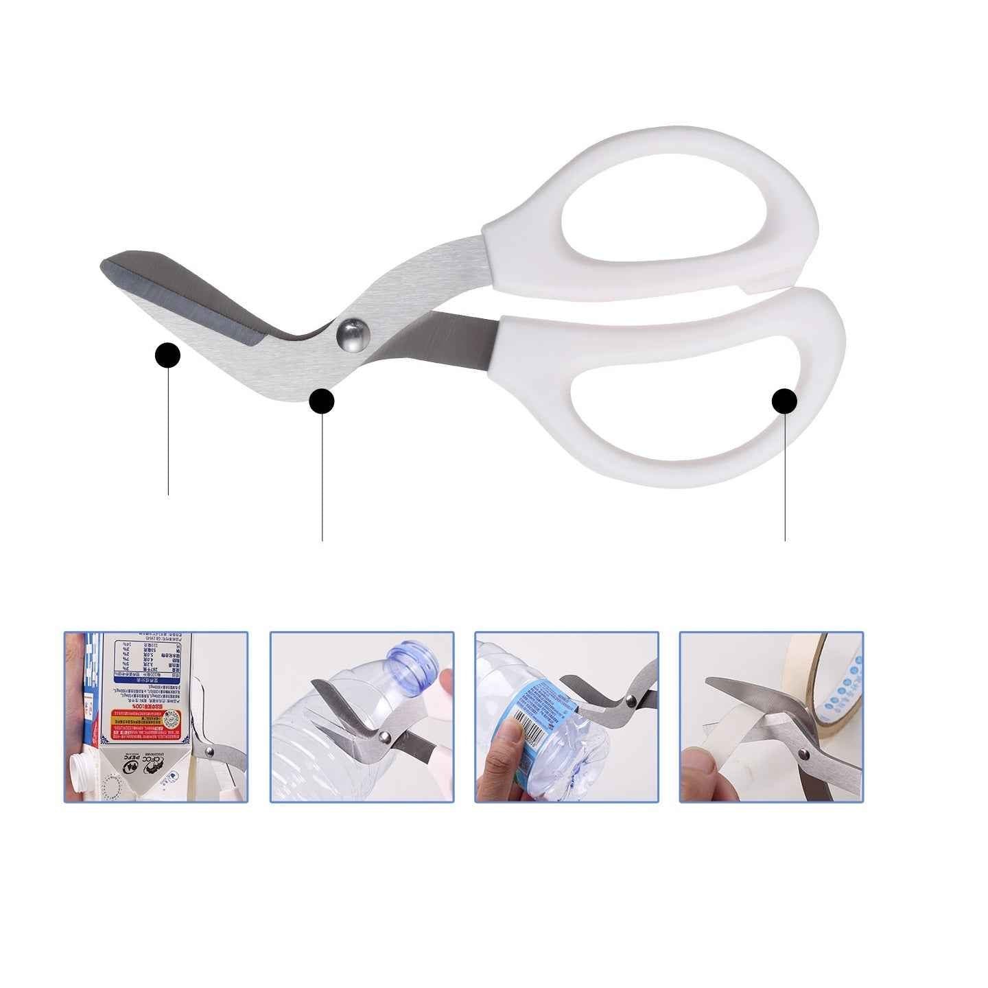 Japanese Curved Multi-Purpose Scissors – Can Lid Cutter Craft Utility